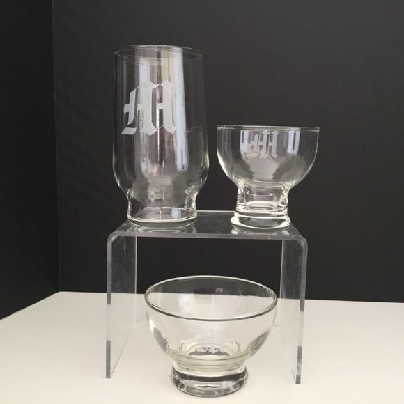 Cocktail Glassware Barware Monogram M Lot 14 - Picture 4 of 11